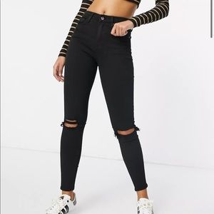 Black Topshop Moto Jamie Jeans
